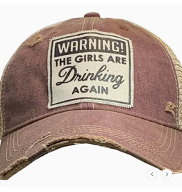 Vintage Life Vintage Life MBW Mesh Cap 632 Warning the Girls Maroon