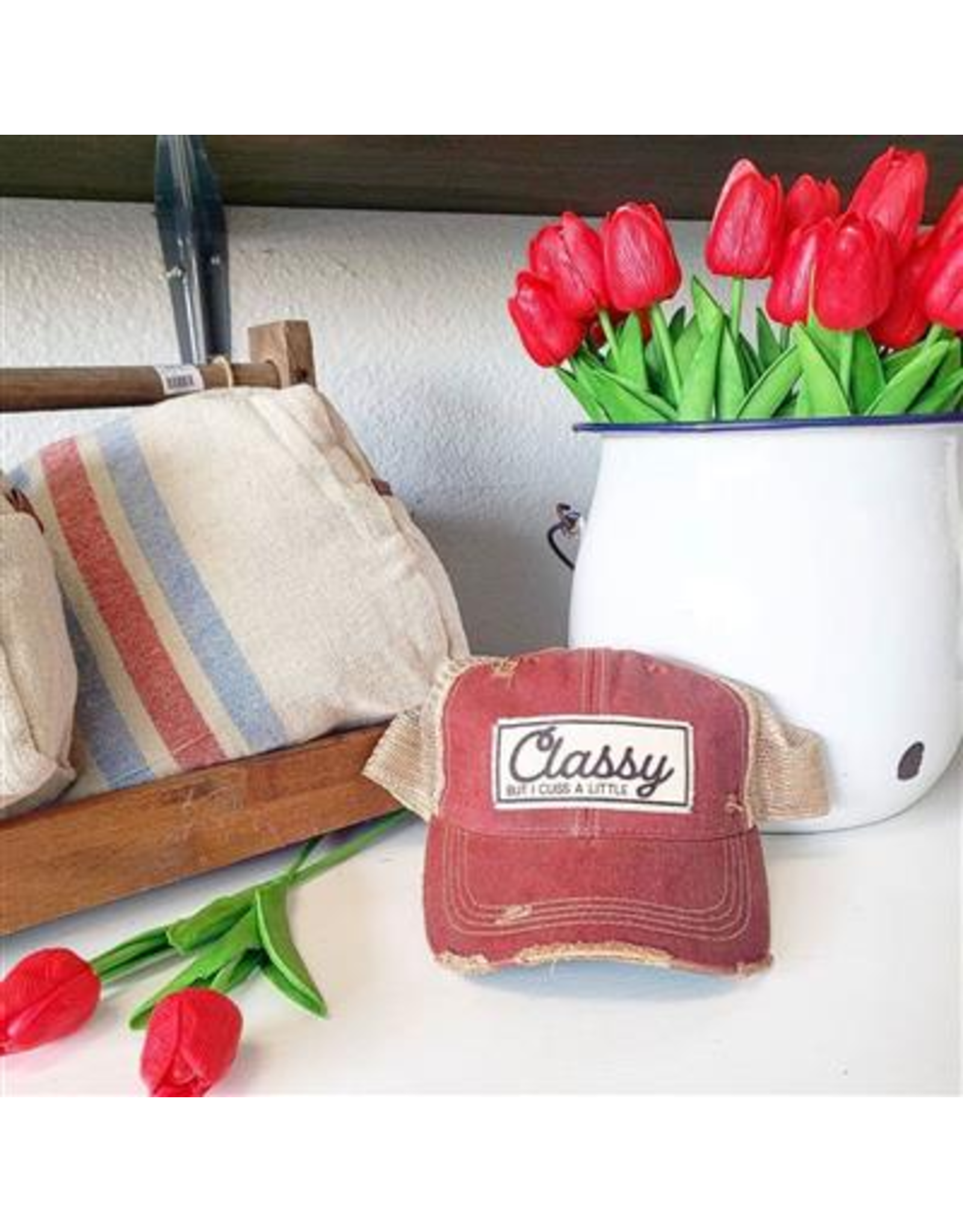 Vintage Life Vintage Life MBW Mesh Cap 511 classy but cuss Dark Red
