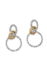 Brighton Brighton JA0218 Pebble Link Two Tone Post Drop Earrings