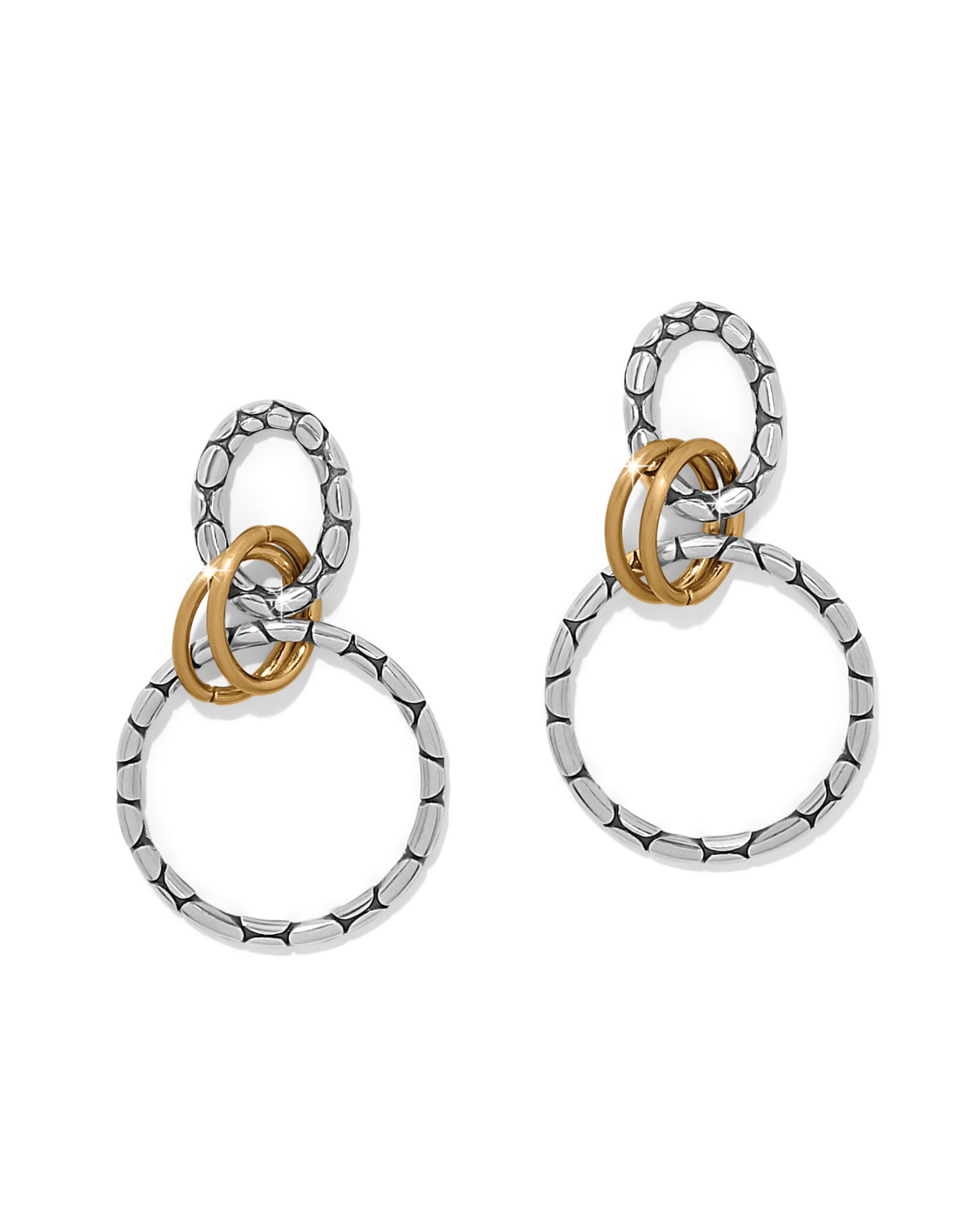 Brighton Brighton JA0218 Pebble Link Two Tone Post Drop Earrings