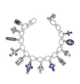 Brighton Brighton JF0368 Unity Cross Blue Charm Bracelet