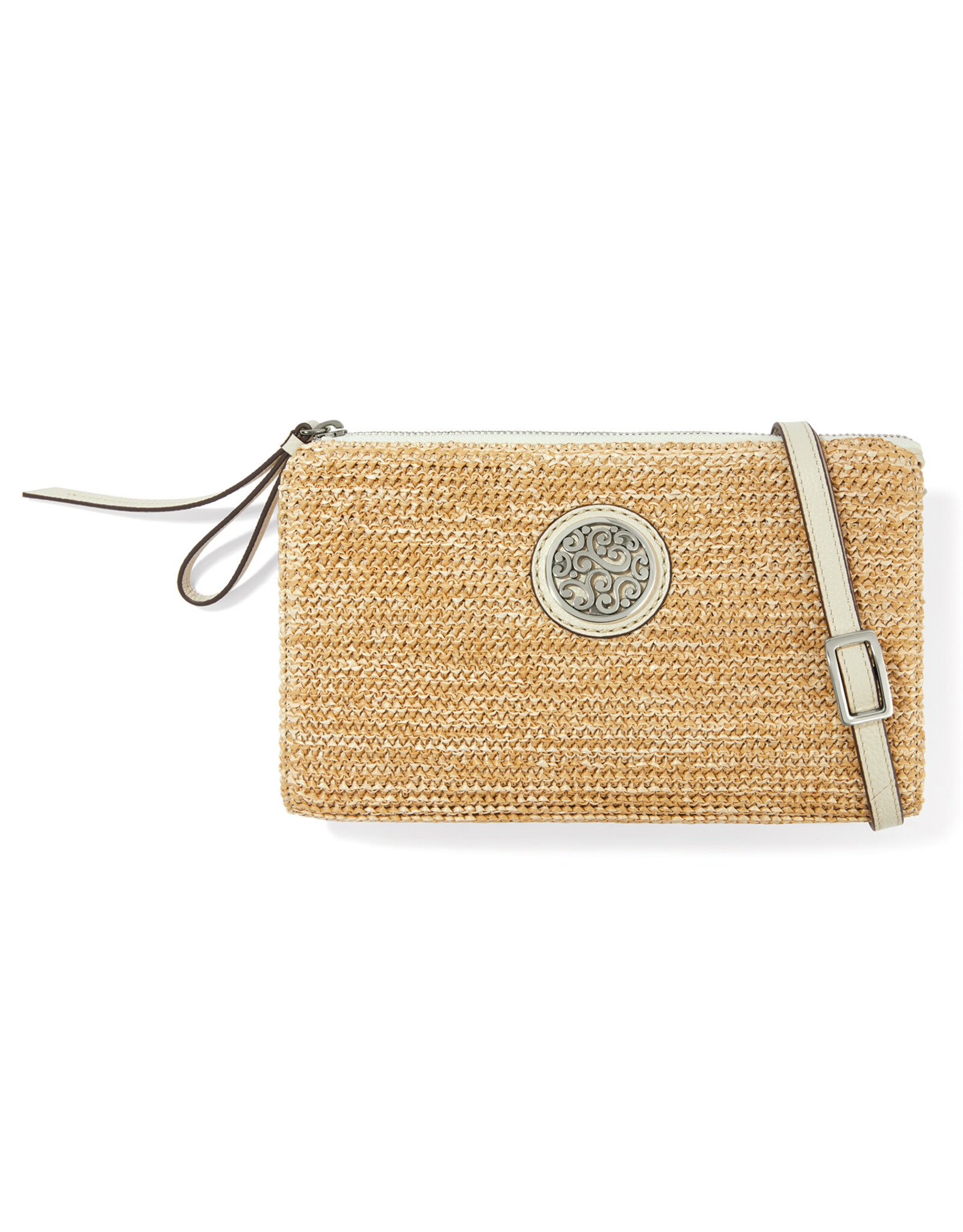 Brighton Brighton E53502 Contempo Straw Pouch Natural/White
