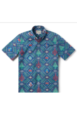 Reyn Spooner Reyn M687012525 Hawaiian Christmas Button Front Navy