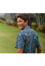 Reyn Spooner Reyn M687012525 Hawaiian Christmas 2025 Button Front Navy