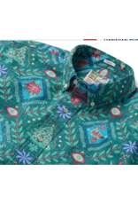 Reyn Spooner Reyn M687012525 Hawaiian Christmas Button Front Green