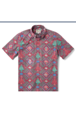 Reyn Spooner Reyn M687012525 Hawaiian Christmas Button Front Red