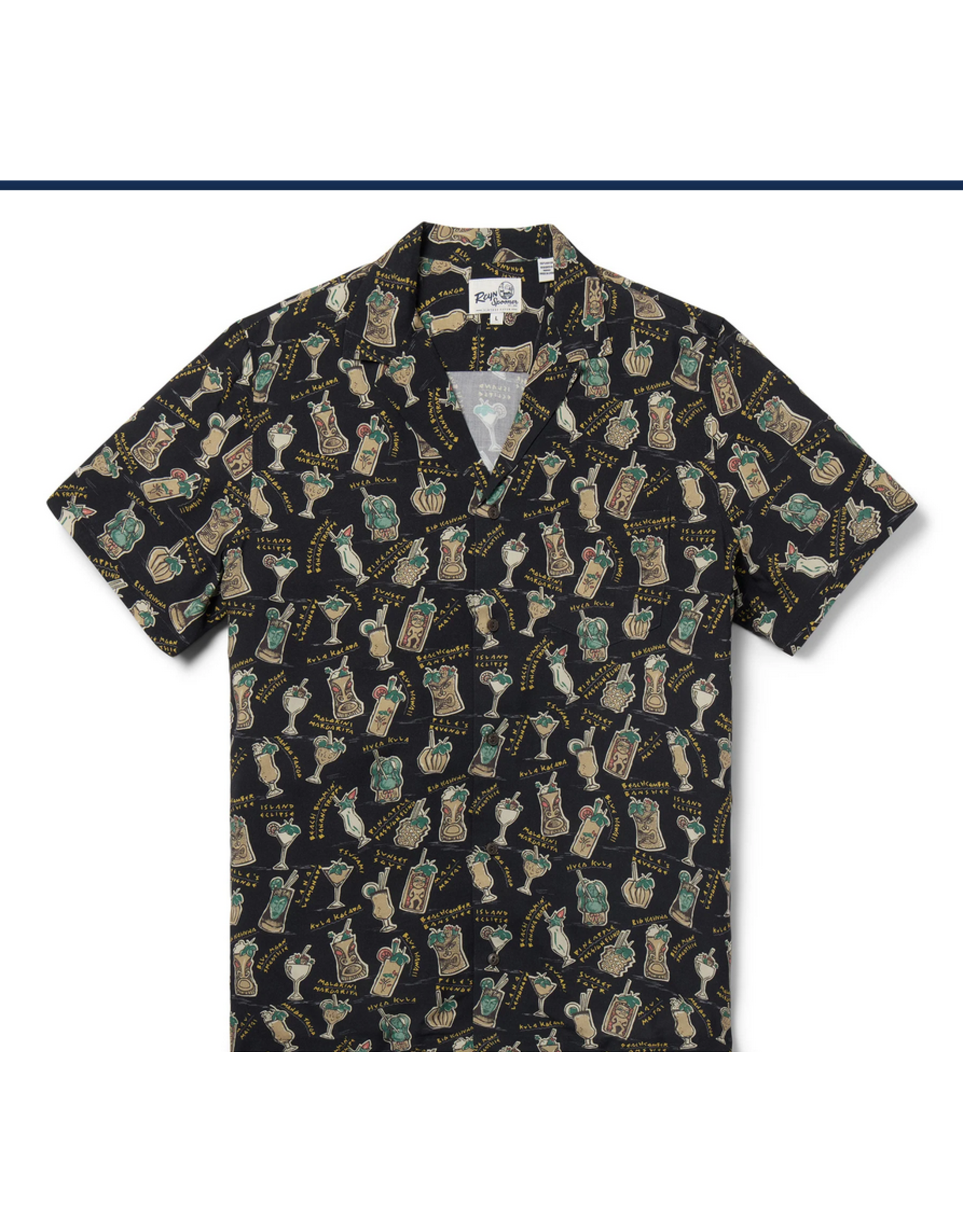 Reyn Spooner Reyn M674912925 Maui Mai Tai Camp Shirt Black