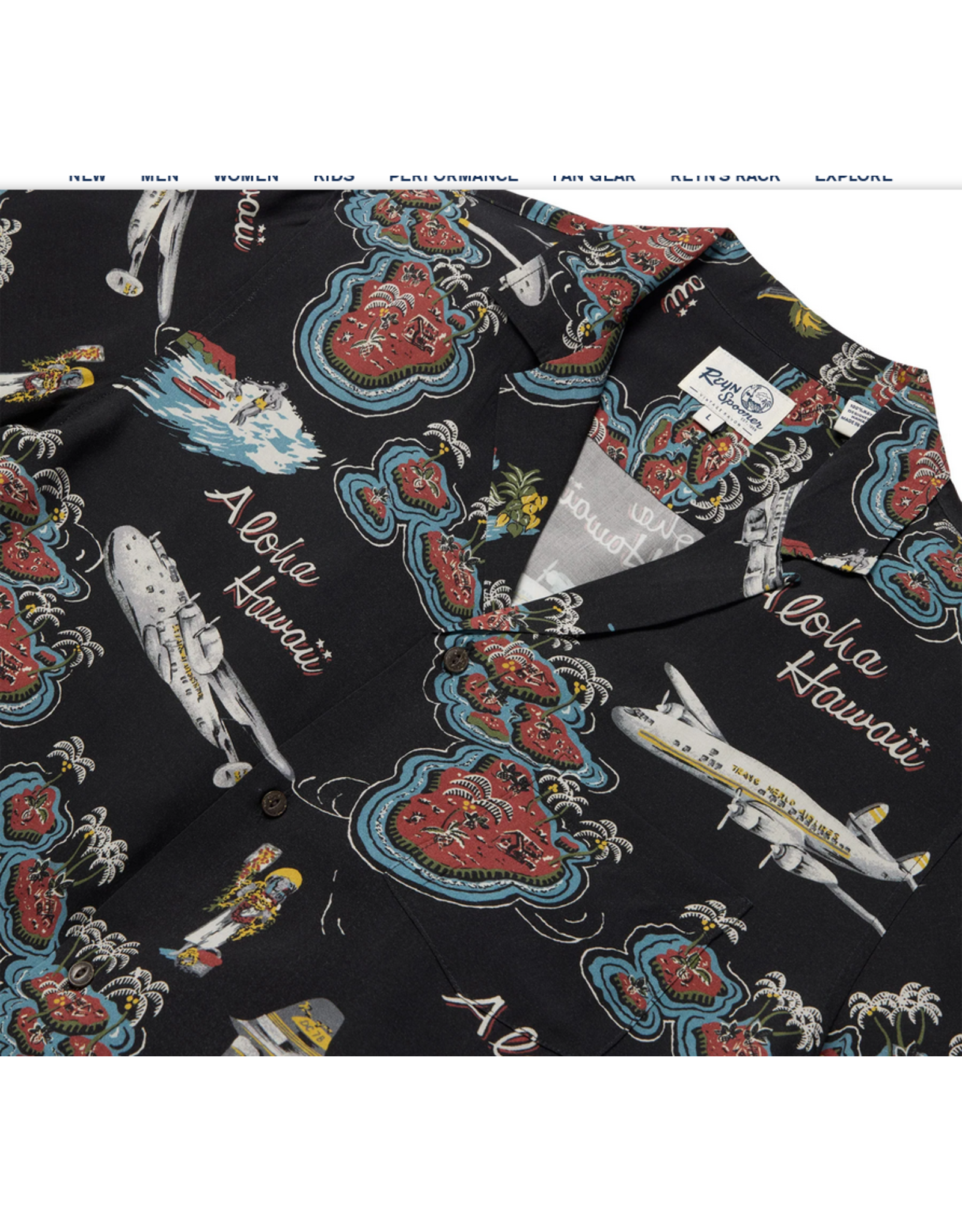 Reyn Spooner Reyn M674812925 Birds in Paradise Camp Shirt Black