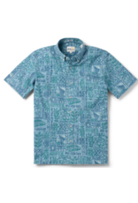 Reyn Spooner Reyn M688012525 Tahitian Tapa Button Front Surf Blue