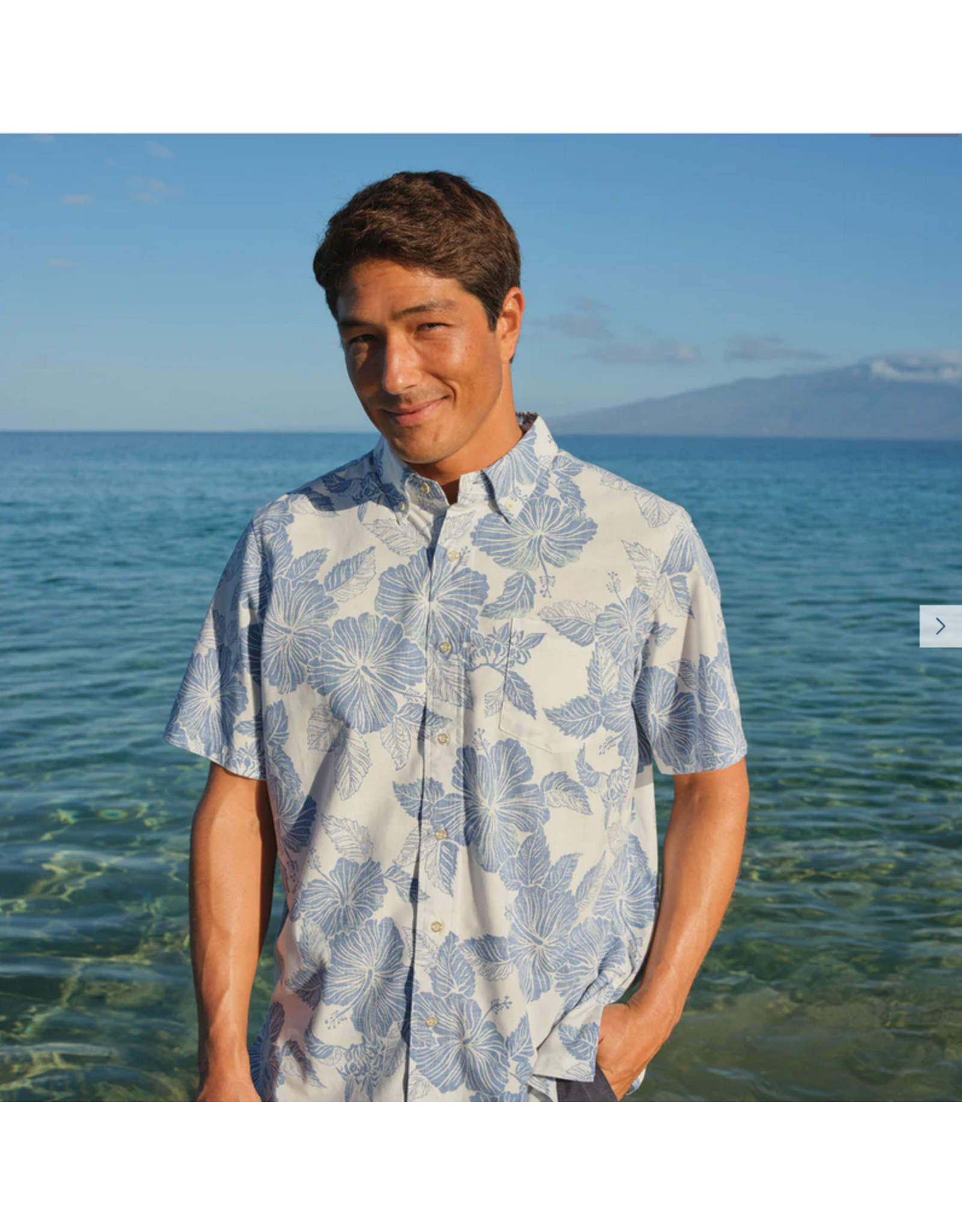 Reyn Spooner Reyn M543012525 Aloha Biscus Button Front White