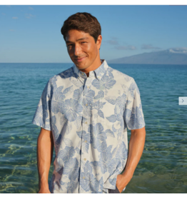 Reyn Spooner Reyn M543012525 Aloha Biscus Button Front White