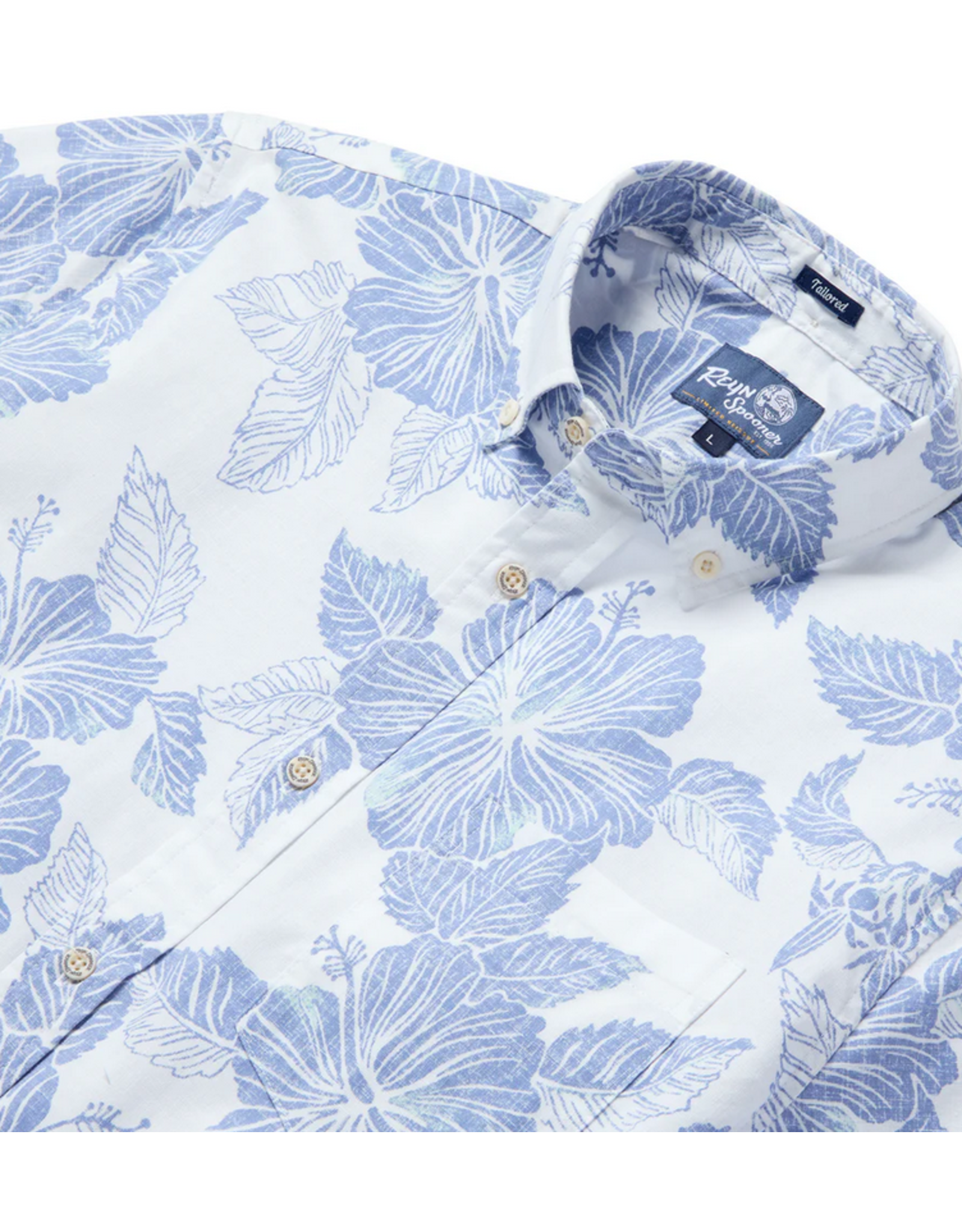 Reyn Spooner Reyn M543012525 Aloha Biscus Button Front White