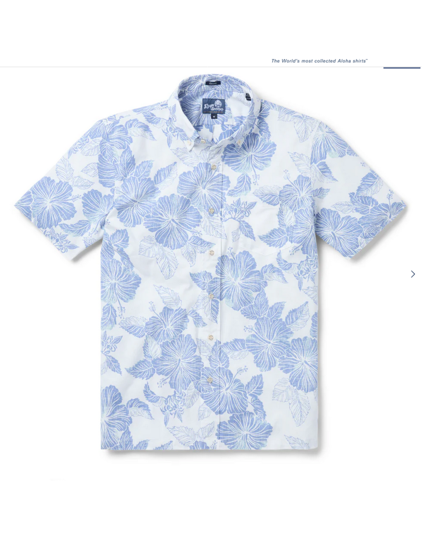 Reyn Spooner Reyn M543012525 Aloha Biscus Button Front White