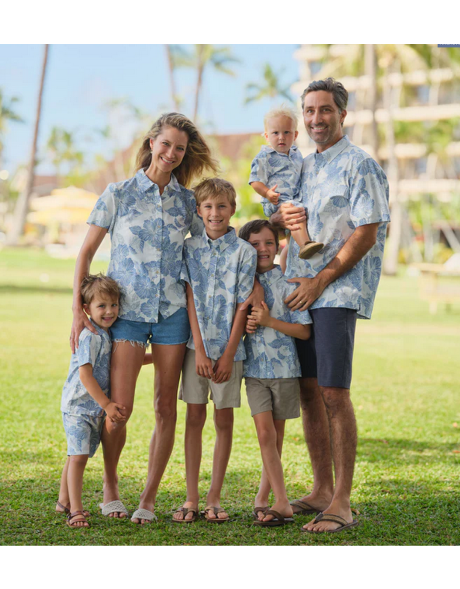 Reyn Spooner Reyn K543026025 Aloha Biscus Kids Button Front Shirt White