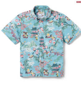 Reyn Spooner Reyn K697426025 Peanuts in Japan Kids Button Front Shirt Teal