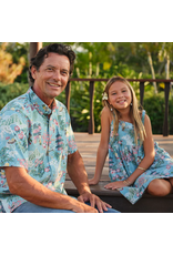 Reyn Spooner Reyn K697491225 Peanuts in Japan Kids Sundress Teal