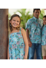 Reyn Spooner Reyn K697491225 Peanuts in Japan Kids Sundress Teal