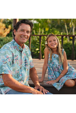Reyn Spooner Reyn K697491225 Peanuts in Japan Kids Sundress Teal
