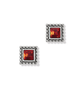 Brighton Brighton J22406 Sparkle Square Red Mini Post Earring