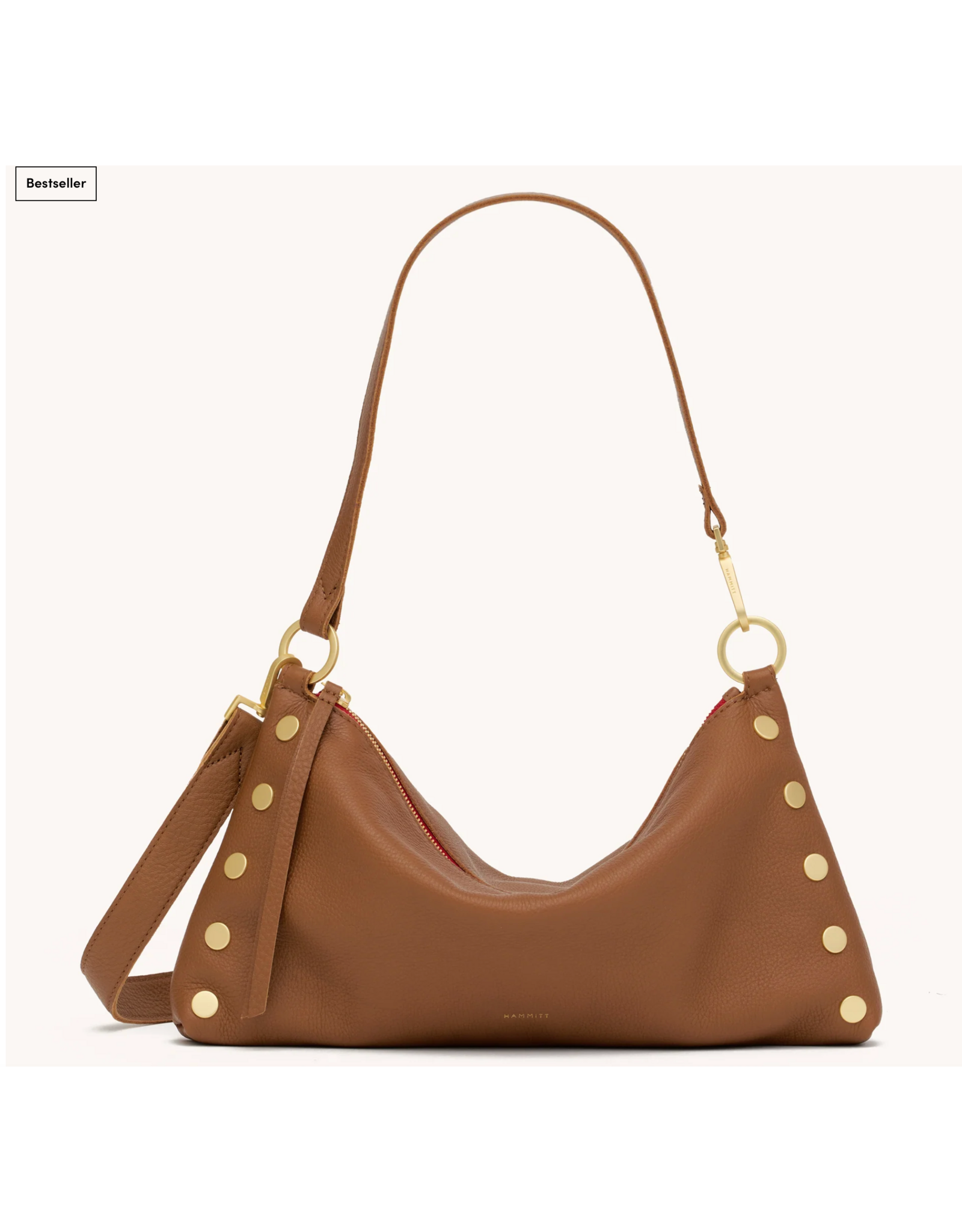 Hammitt Hammitt Kyle Med Mahogany Pebble BG Red Zip