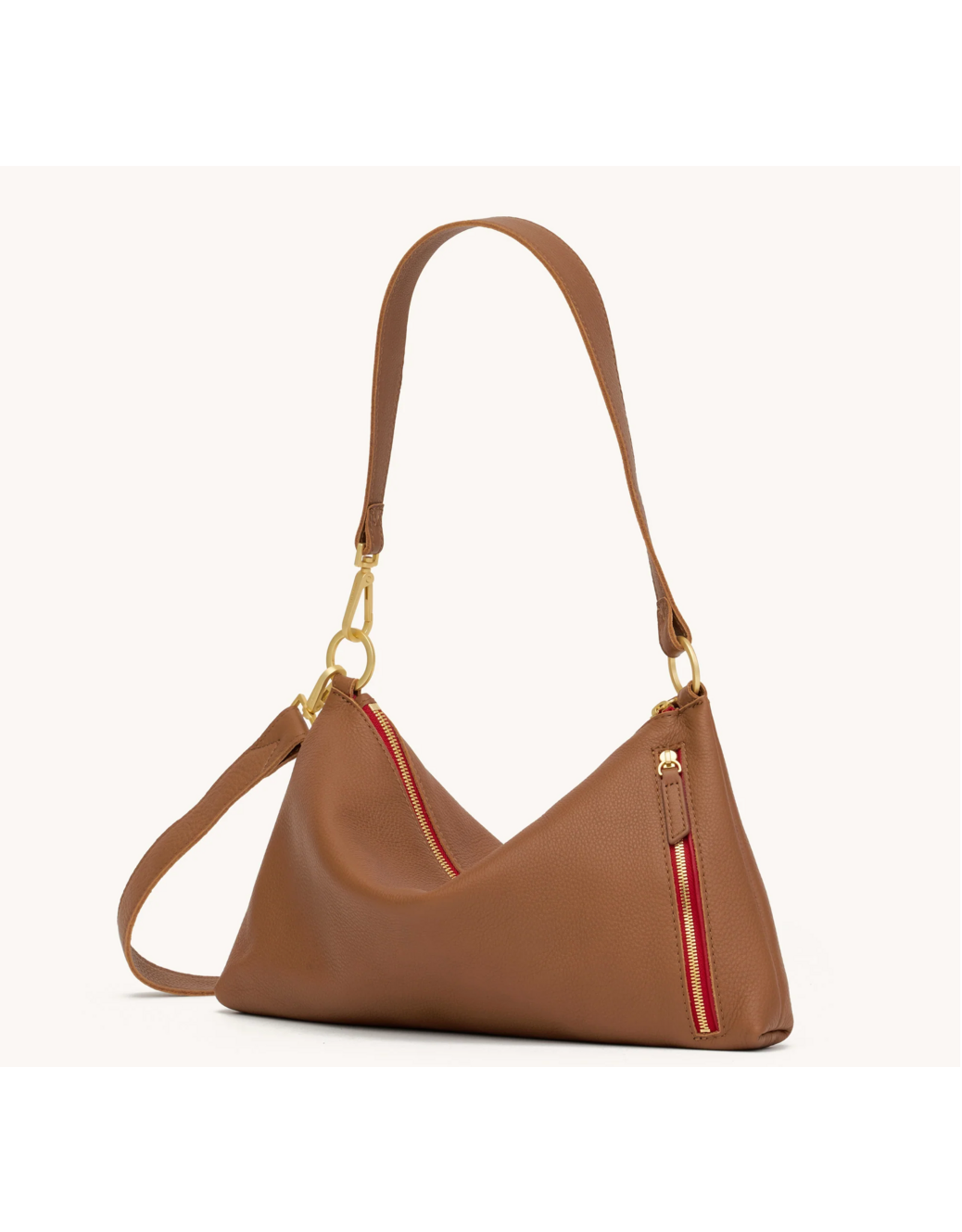 Hammitt Hammitt Kyle Med Mahogany Pebble BG Red Zip