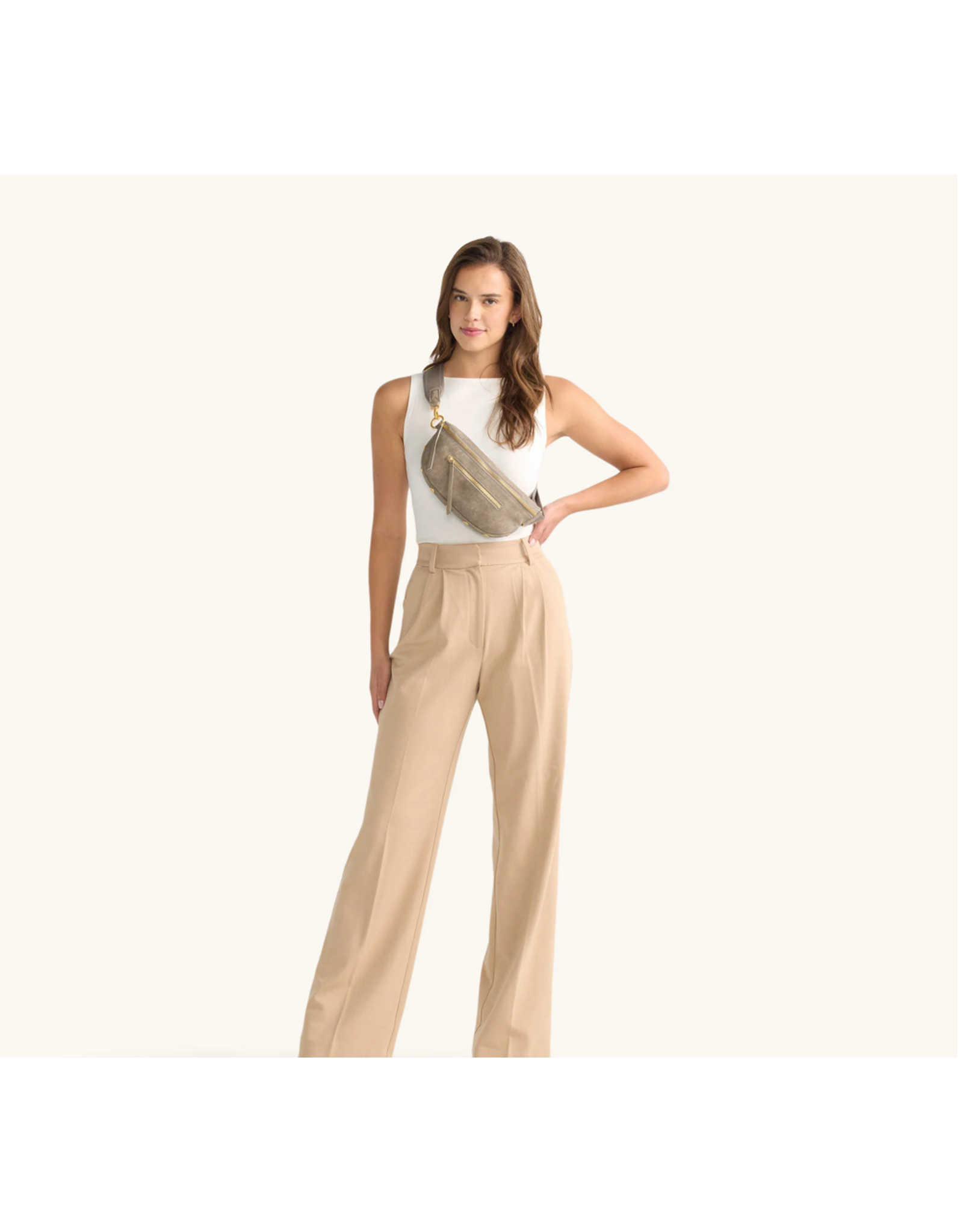 Hammitt Hammitt 17368 Charles Crossbody Med Pewter Brushed Gold