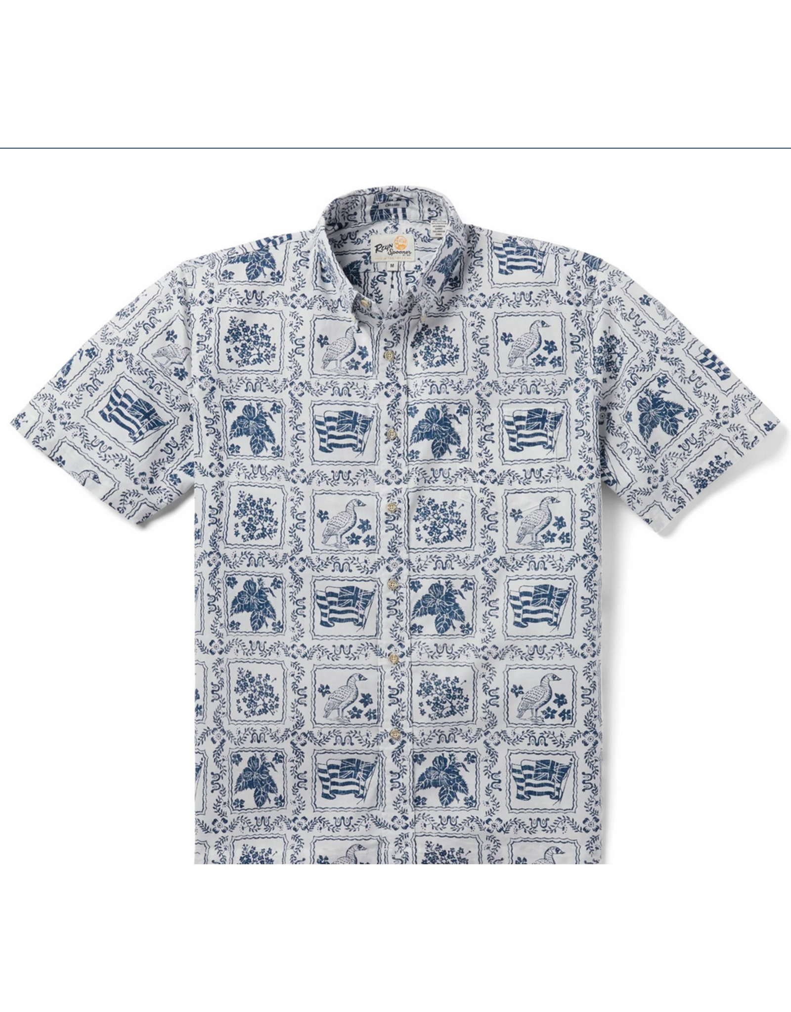 Reyn Spooner Reyn M180612525 Lahaina Sailor Button Front 0001 White