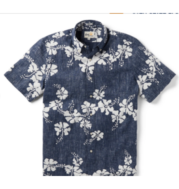 Reyn Spooner Reyn M199012524 0005 Navy 50th State Flower Button Front