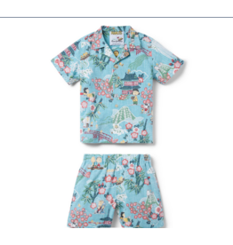 Reyn Spooner Reyn K697429025 Peanuts in Japan Toddler Set Teal