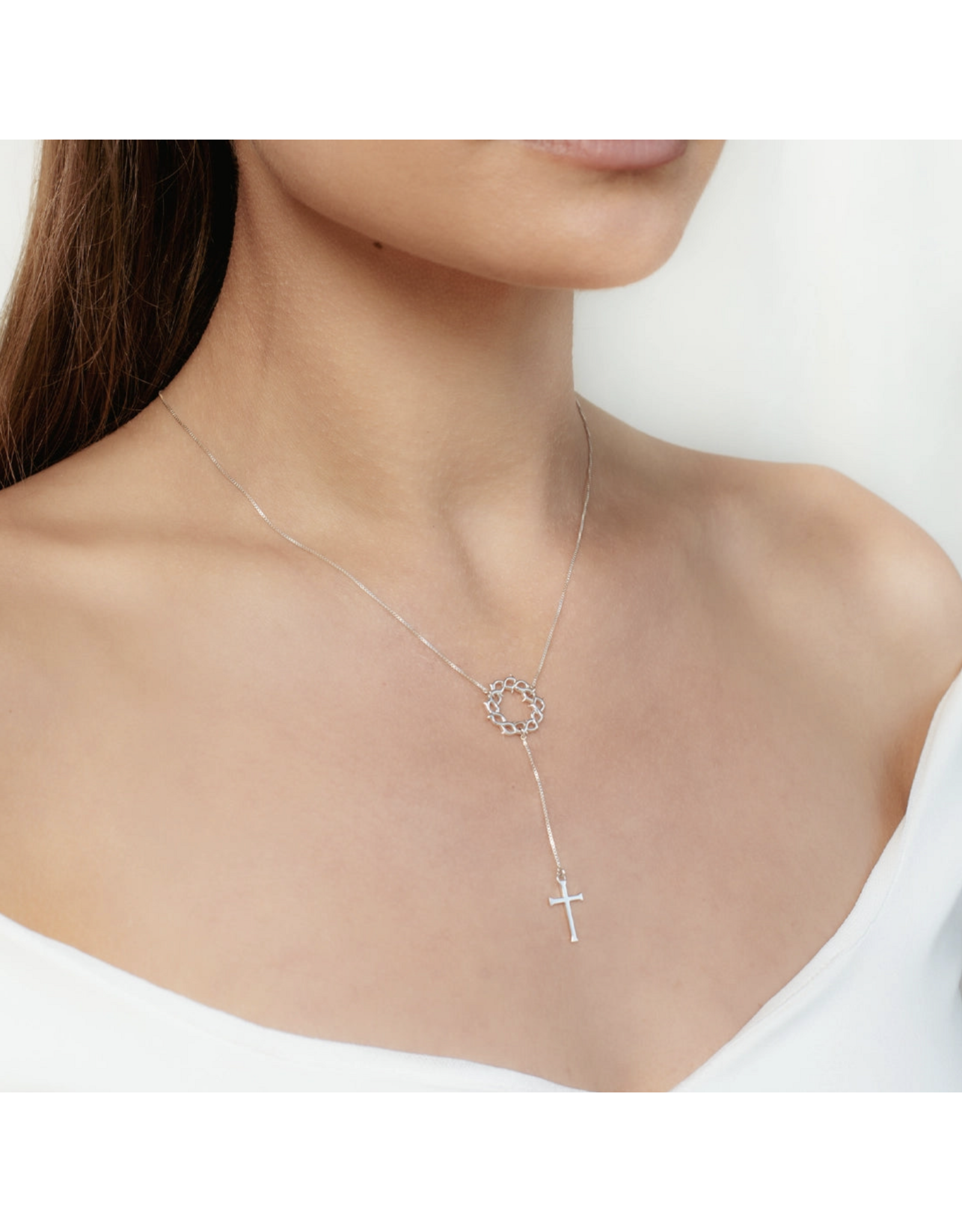 Rizen Rizen 390004SS Crown of Thorns Y Necklace