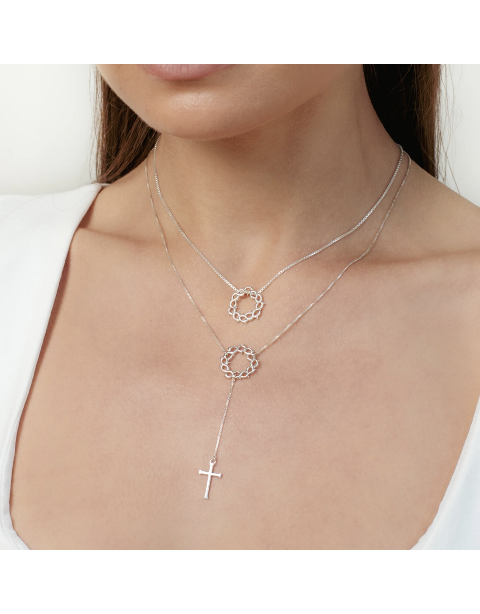 Rizen Rizen 390004SS Crown of Thorns Y Necklace