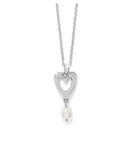 Brighton Brighton JM0174 Cascade Open Heart Pearl Petite Necklace
