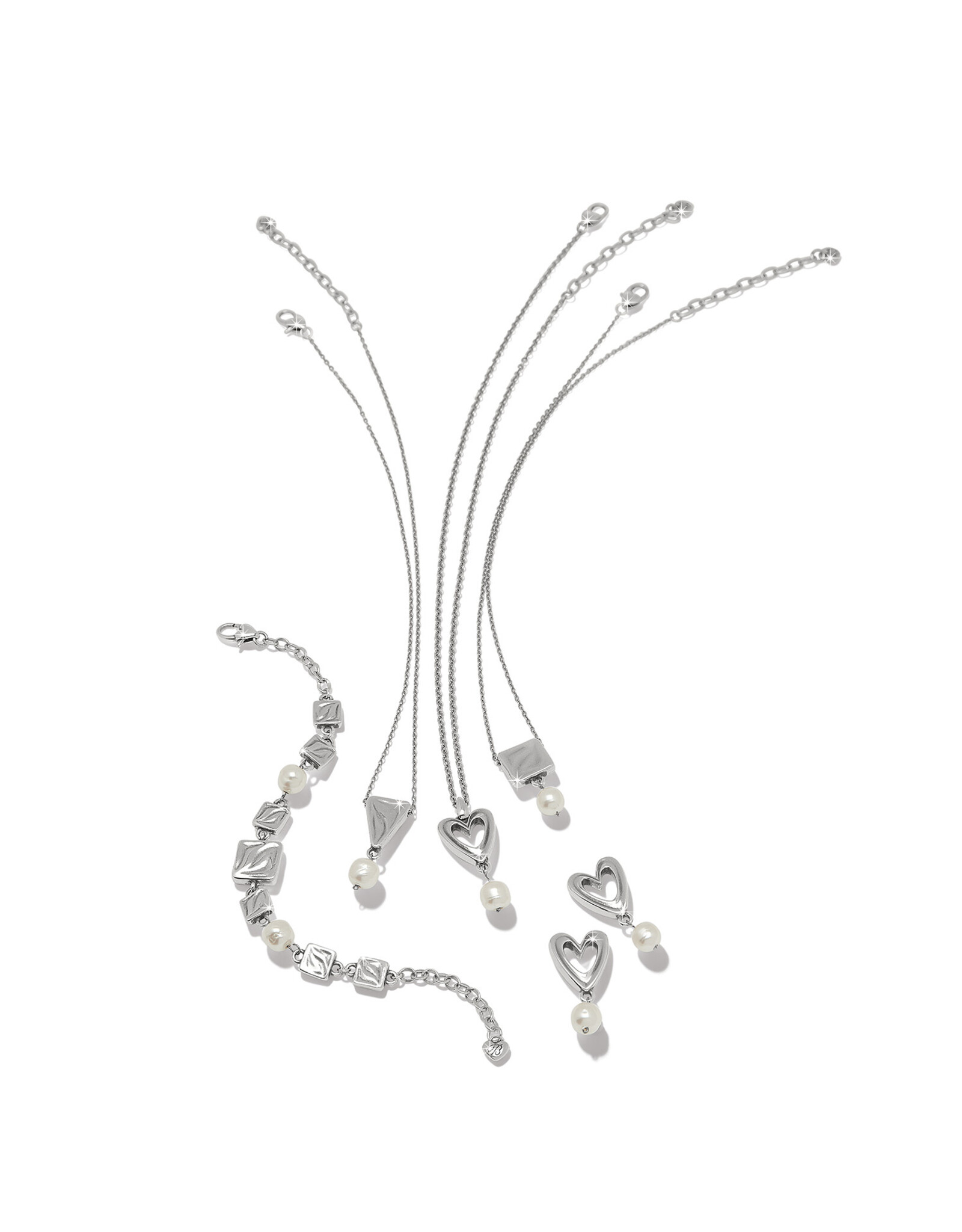 Brighton Brighton JM0174 Cascade Open Heart Pearl Petite Necklace