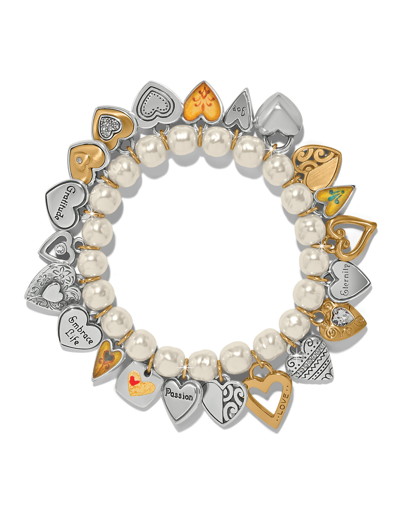 Brighton Brighton JF0426 One Heart Pearl Stretch Bracelet