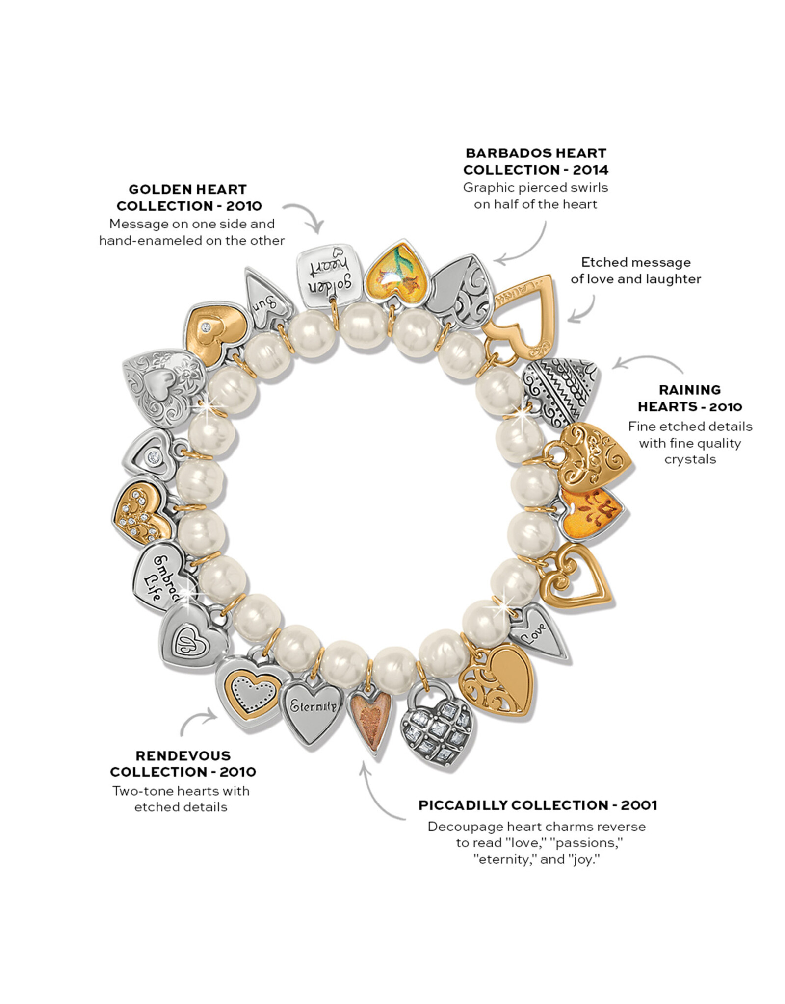 Brighton Brighton JF0426 One Heart Pearl Stretch Bracelet