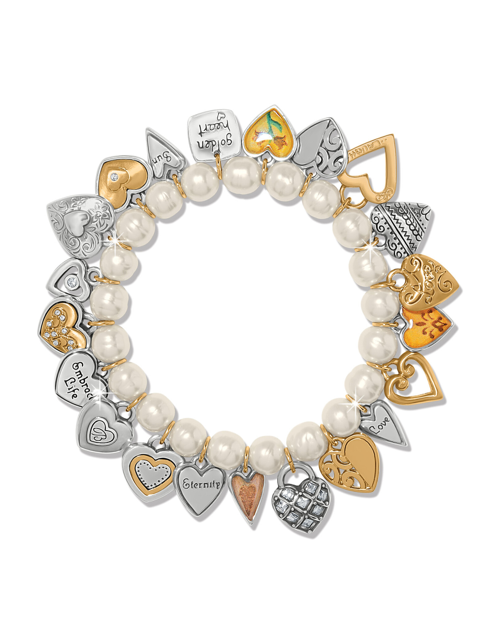 Brighton Brighton JF0426 One Heart Pearl Stretch Bracelet