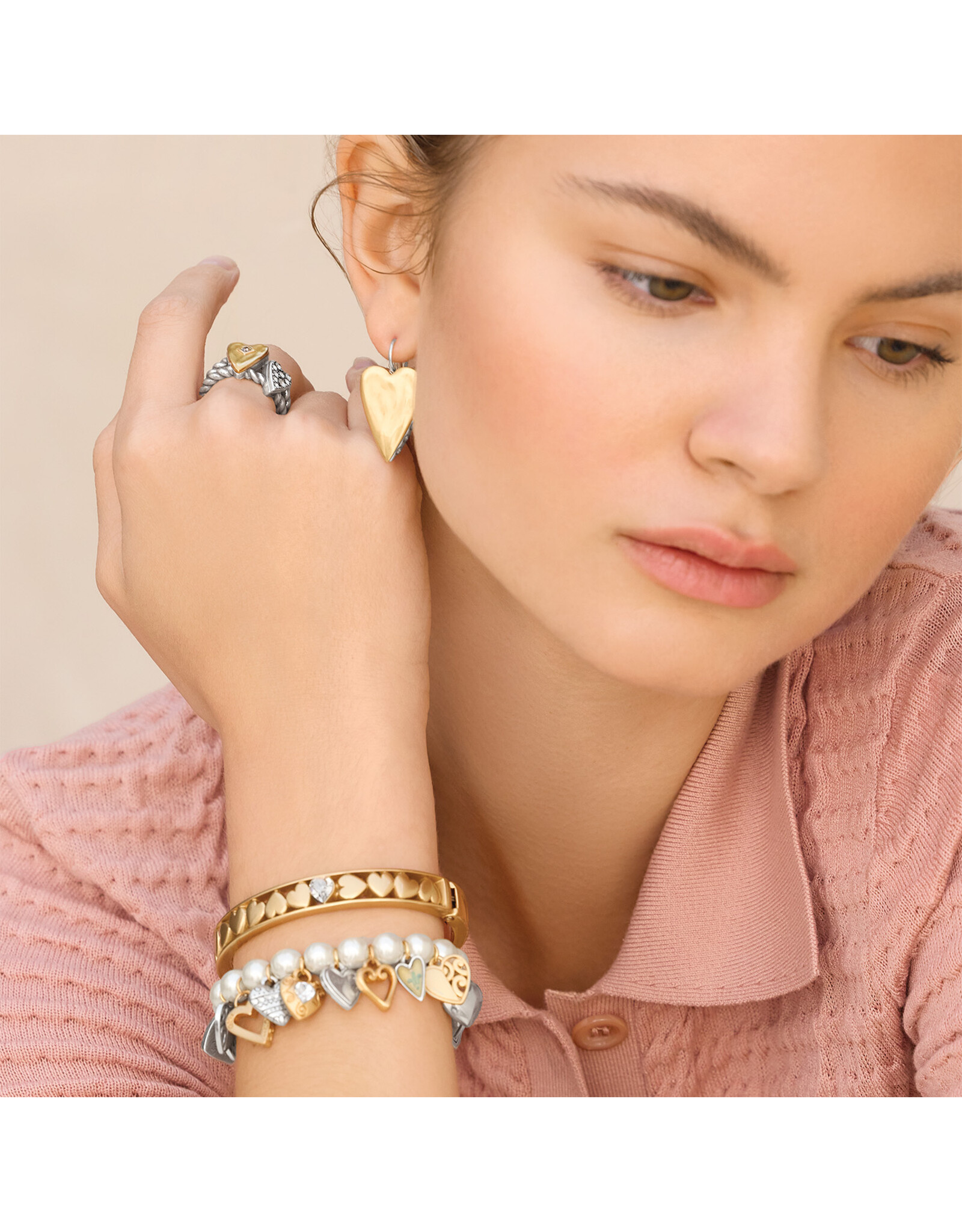 Brighton Brighton JF0426 One Heart Pearl Stretch Bracelet