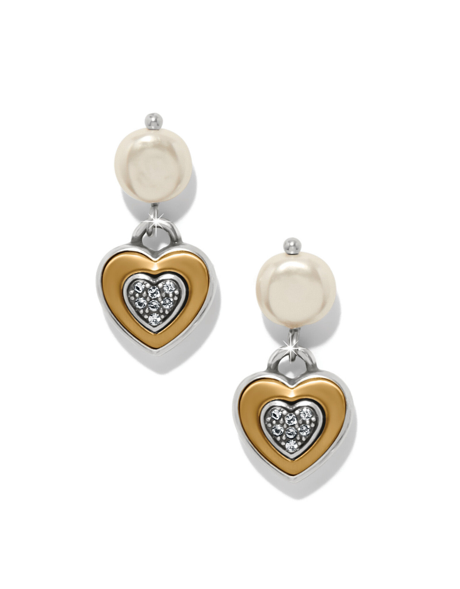 Brighton Brighton JA0277 One Heart Pearl Post Drop Earrings