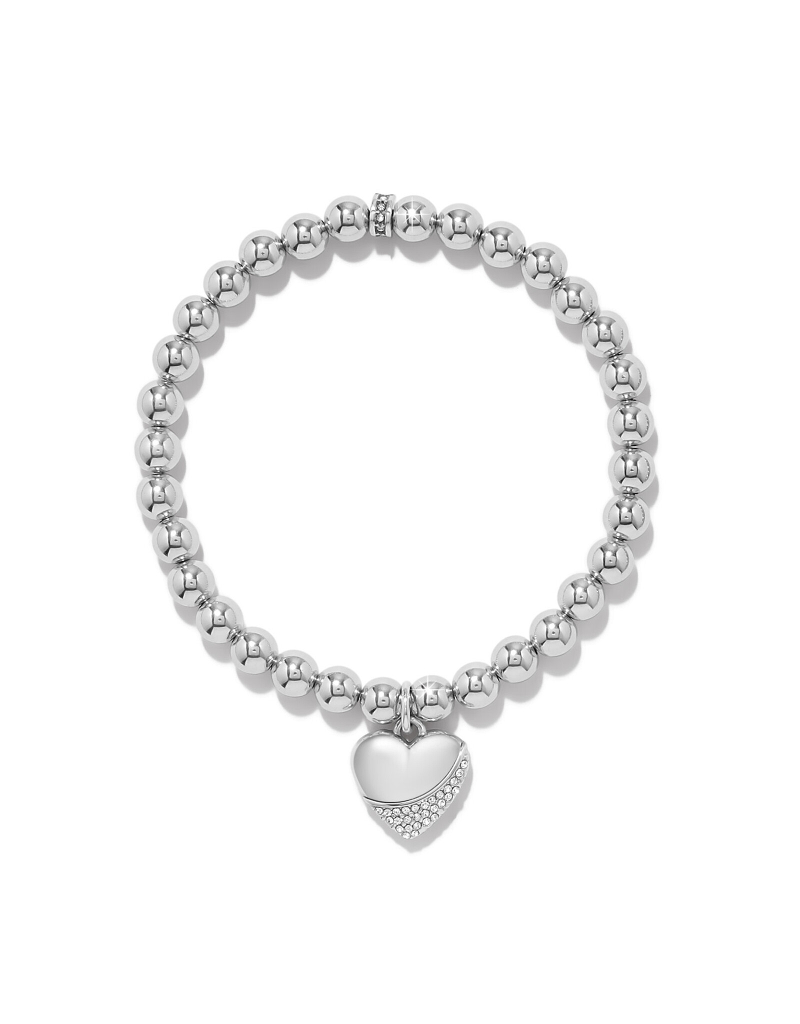 Brighton Brighton JF0420 Meridian Petite Wave Heart Silver Bracelet