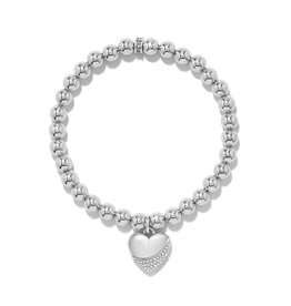 Brighton Brighton JF0420 Meridian Petite Wave Heart Silver Bracelet