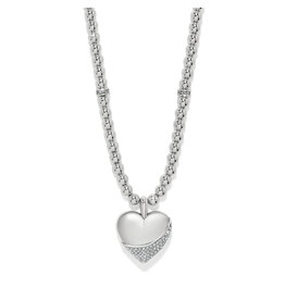 Brighton Brighton JM0158 Meridian Petite Wave Heart Silver Necklace