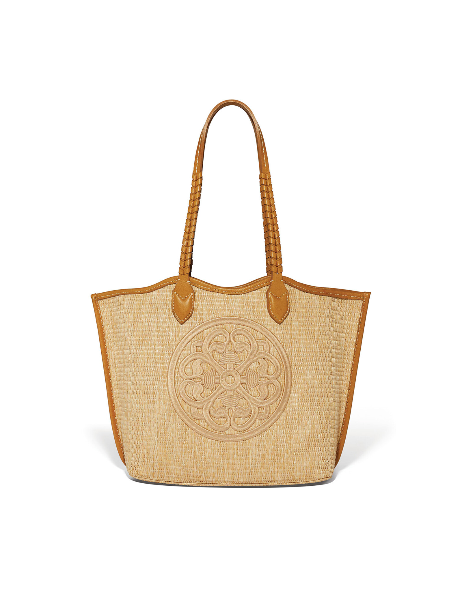 Brighton Brighton H73904 Blonde Bruna Large Straw Tote