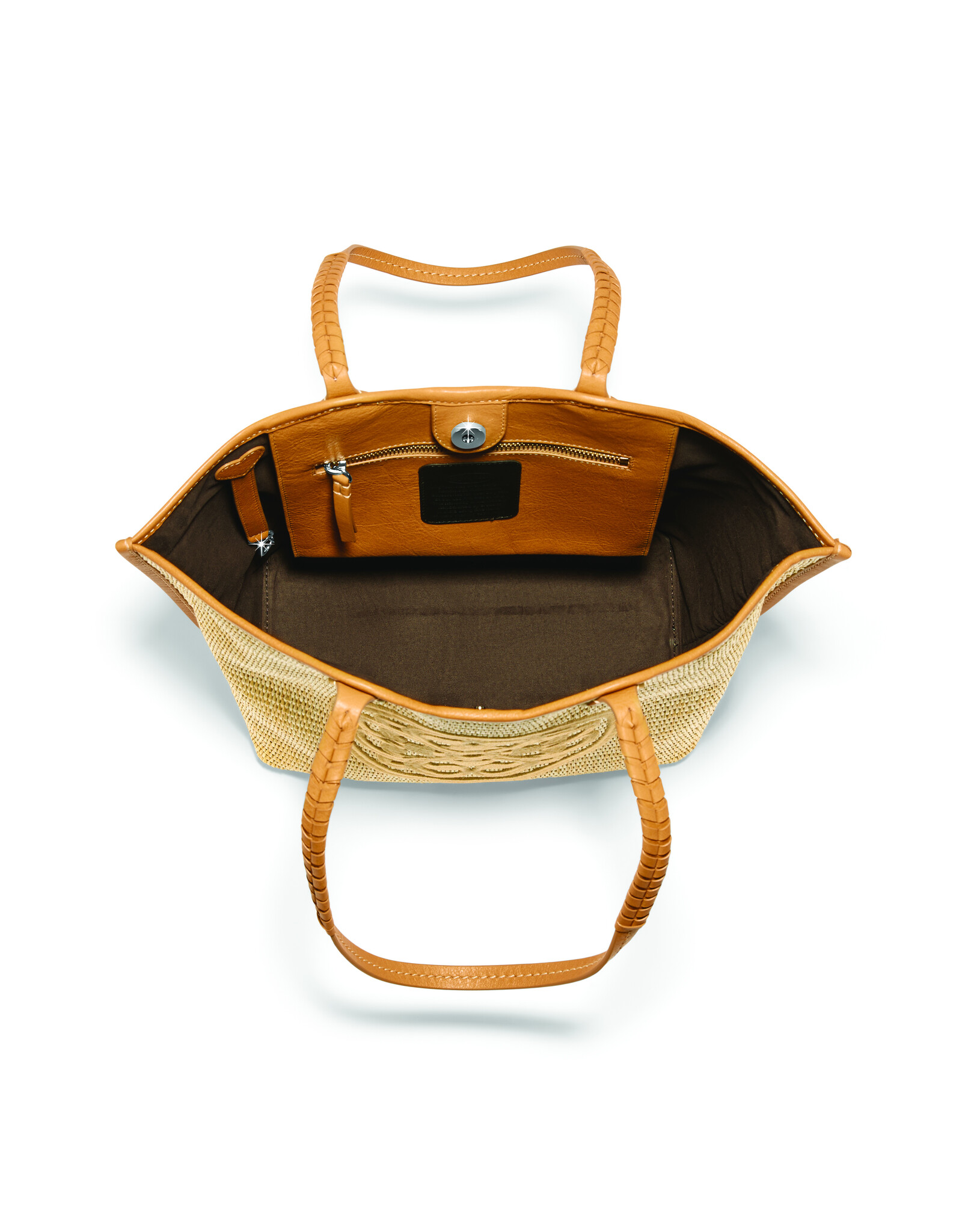 Brighton Brighton H73904 Blonde Bruna Large Straw Tote