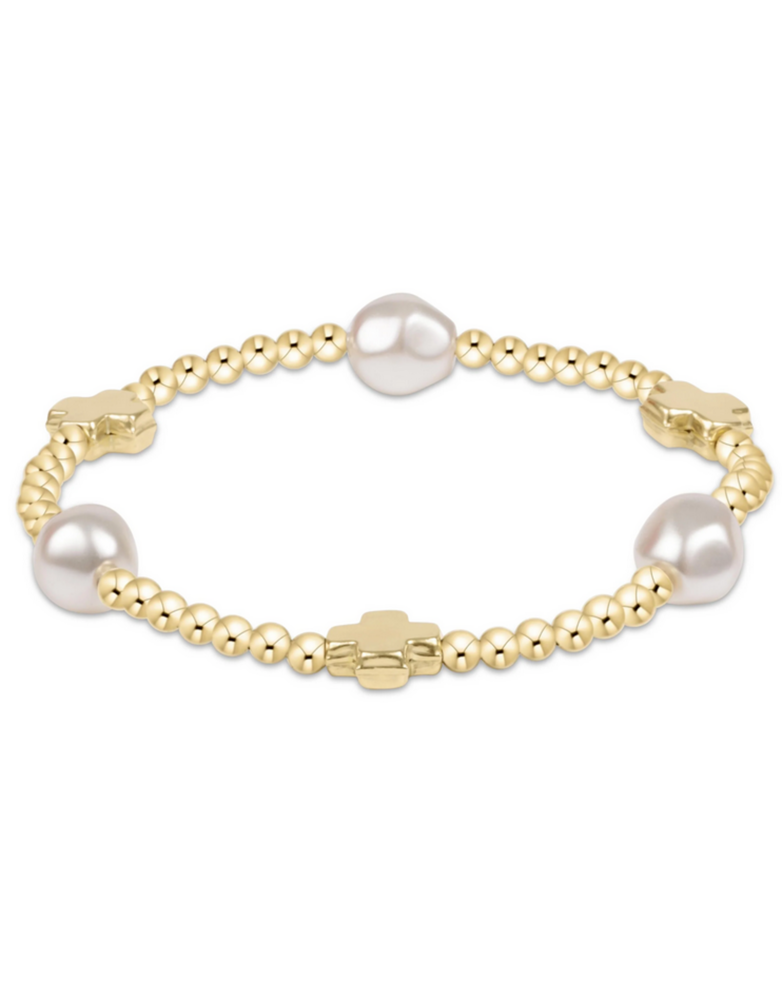 enewton Enewton  BSCADPE3G Signature Cross Admire Pearl Pattern 3MM Bead Bracelet