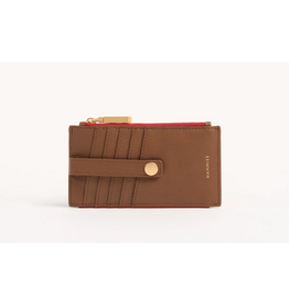 Hammitt Hammitt 210 West Mahogany Pebble Brushed Gold Red Zip