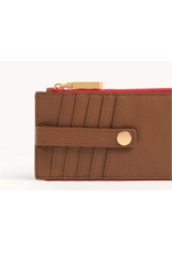 Hammitt Hammitt 210 West Mahogany Pebble Brushed Gold Red Zip