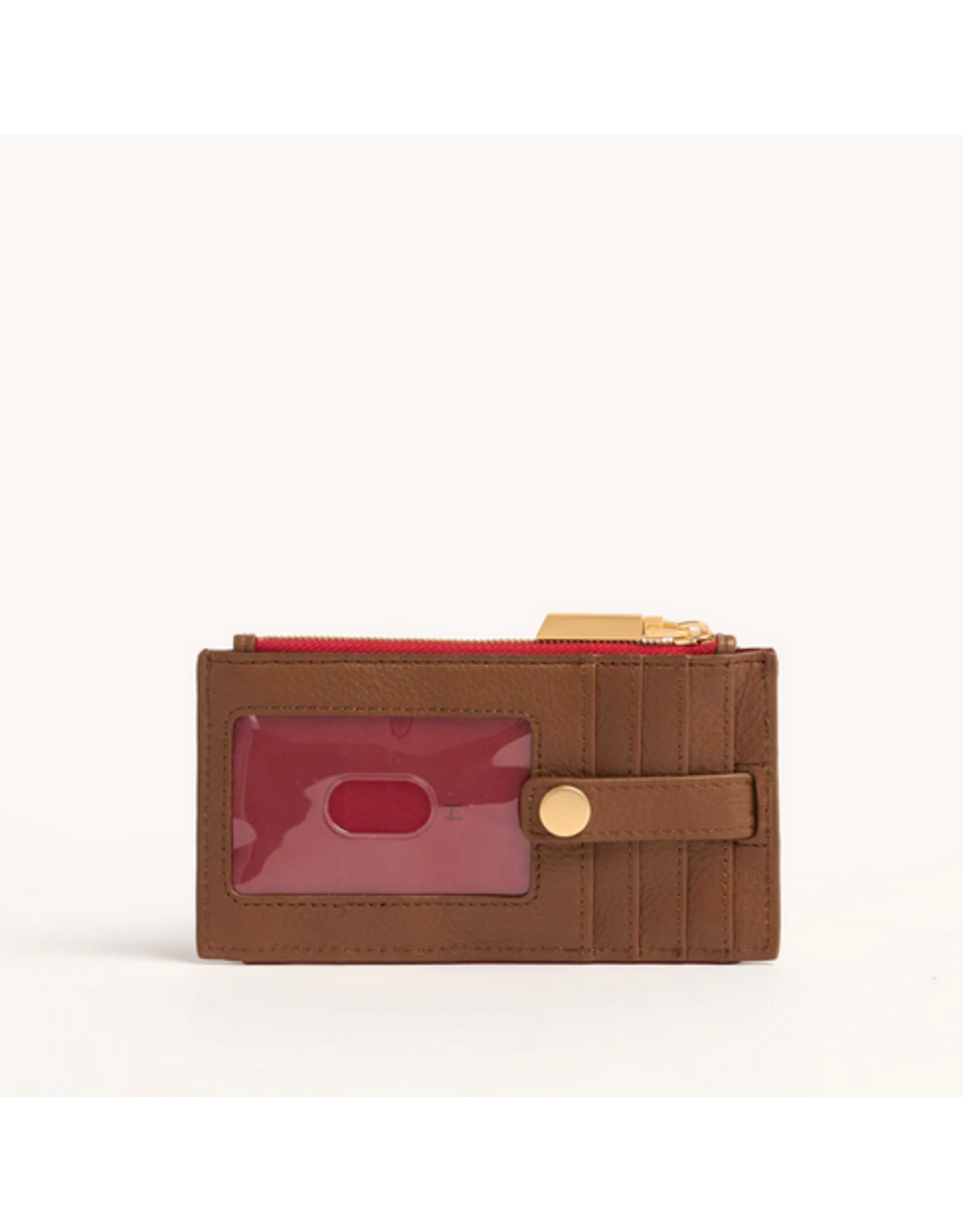 Hammitt Hammitt 210 West Mahogany Pebble Brushed Gold Red Zip