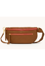 Hammitt Hammitt Charles 17984 Lrg Large Mahogany Pebble Gold Red Zip Belt Bag