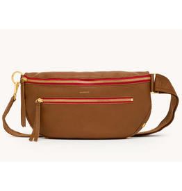 Hammitt Hammitt Charles 17984 Lrg Large Mahogany Pebble Gold Red Zip Belt Bag