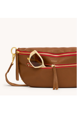 Hammitt Hammitt Charles 17984 Lrg Large Mahogany Pebble Gold Red Zip Belt Bag